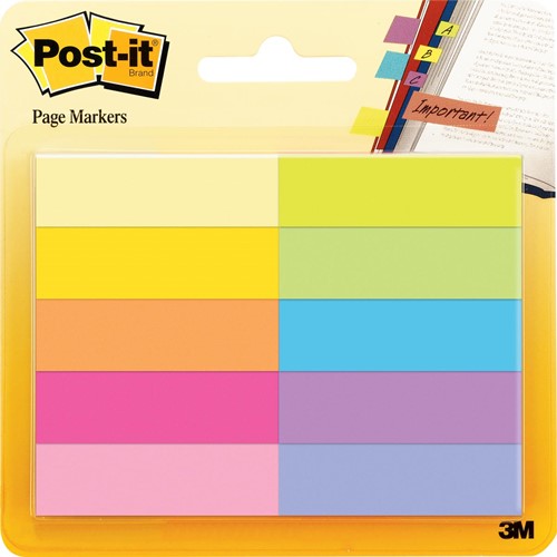Post-It notes markers, 50 blaadjes, pak van 10 blokken, geassorteerde kleuren 1 Stuk