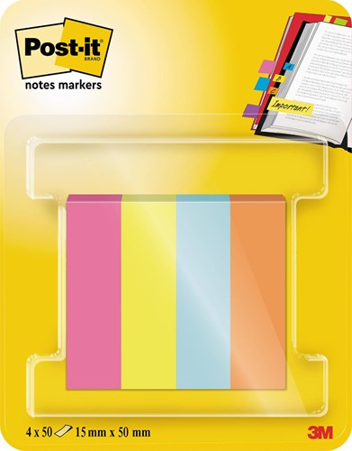 Post-it notes markers Poptimistic, ft 15 x 50 mm, blister de 4 blocs de 50 feuilles