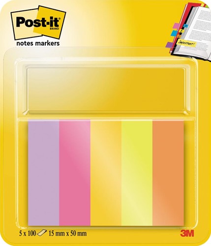 Post-it notes markers Energetic, ft 15 x 50 mm, blister avec 5 blocs de 50 feuilles 5 Stuk