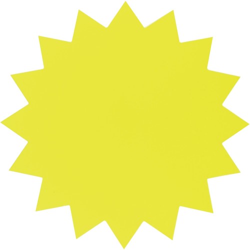 Folia étiquettes en carton fluo 18 cm jaune fluo (étoiles)