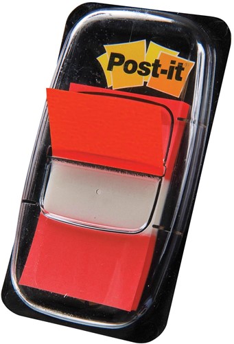Post-it index standaard, ft 24,4 x 43,2 mm, houder met 50 tabs, rood 50 Stuk