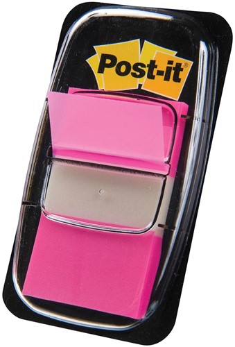 Post-it index standaard, ft 24,4 x 43,2 mm, houder met 50 tabs, roze 50 Stuk