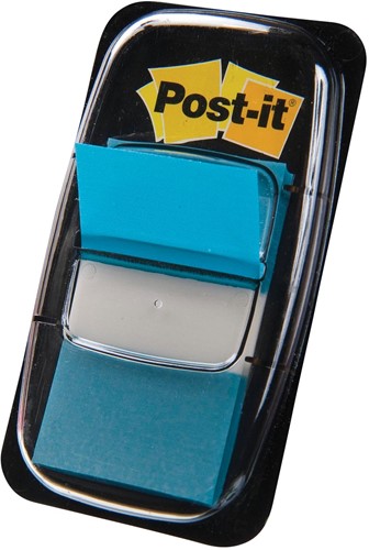 Post-it index standaard, ft 24,4 x 43,2 mm, houder met 50 tabs, turkoois 50 Stuk