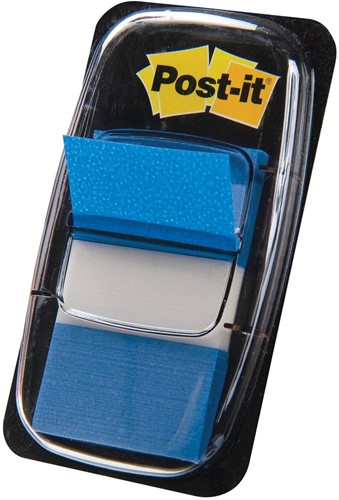 Post-it Index standard, ft 25,4 x 43,2 mm, dévidoir avec 50 cavaliers, bleu 50 Stuk