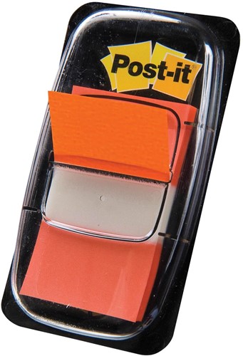 Post-it index standaard, ft 24,4 x 43,2 mm, houder met 50 tabs, oranje 50 Stuk