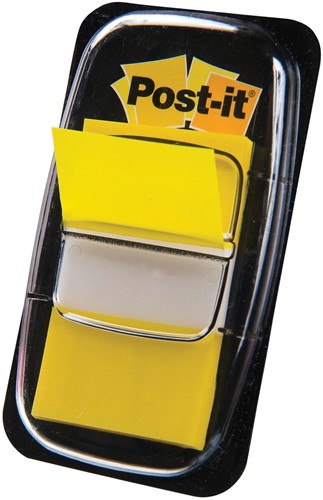 Post-it index standaard, ft 24,4 x 43,2 mm, houder met 50 tabs, geel 50 Stuk