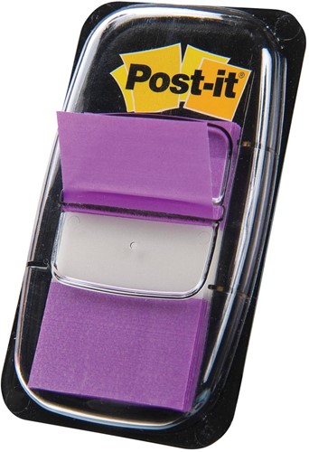Post-it index standaard, ft 24,4 x 43,2 mm, houder met 50 tabs, paars 50 Stuk