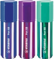 STABILO Pen 68 viltstift, Big Pen van 20 stuks in geassorteerde kleuren Meyer