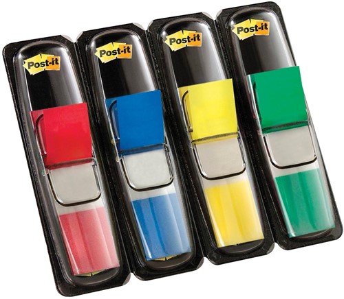 Post-it Notes Smal, 4 x 35 tabs, rood, blauw, geel en groen 140 Stuk