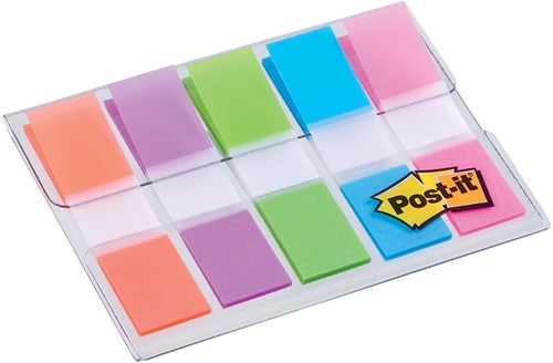 Post-it Index, ft 11,9X43,2 mm, blister avec 5 couleurs, 20 par couleur