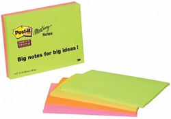 Post-it Super Sticky Meeting notes, 45 feuilles, ft 152 x 203 mm, couleurs assorties, paquet de 4 blocs 4 Stuk