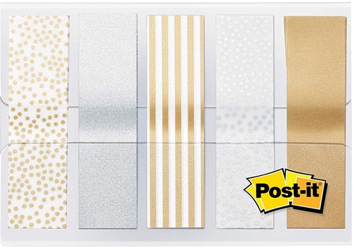 Post-it Index, Metallic Collection, ft 11,9 mm x 43,2mm, 5 x 20 pièces