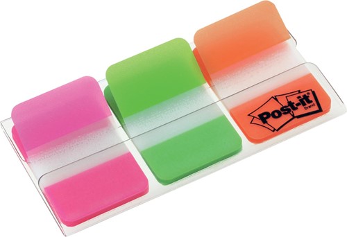 Post-it Index Strong, ft 25,4 x 38 mm, set de 3 couleurs (rose, vert et orange), 22 cavaliers par couleur 66 Stuk