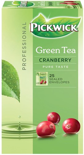 Pickwick thee, groene thee Cranberry, pak van 25 zakjes 25 Stuk