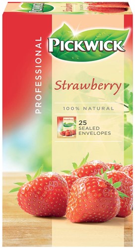 Pickwick thé, fraise, paquet de 25 sachets 25 Stuk