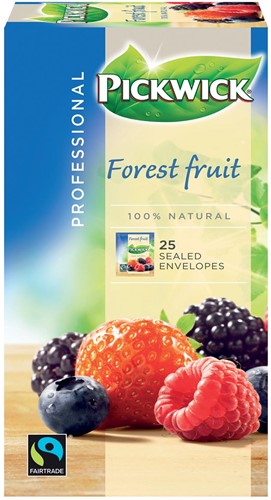Pickwick thee, bosvruchten, fairtrade, pak van 25 zakjes