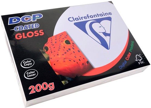 Clairefontaine DCP papier de présentation coated gloss ft A4, 200 g, paquet van 250 feuilles
