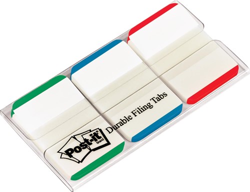 Post-it Index Strong, ft 25,4 x 38 mm, blanc avec bord coloré, 3 couleurs, 22 cavaliers par couleur 1 Stuk