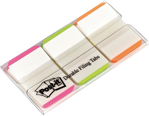 Post-it Index Strong, ft 25,4 x 38 mm, blanc avec bord coloré, 3 couleurs, 22 cavaliers par couleur