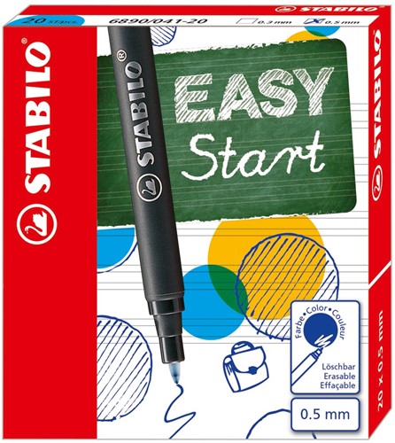 STABILO EASYoriginal rollervulling, medium, 0,5mm, doos van 20 stuks, blauw