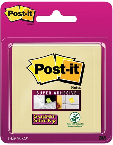 Post-it Super Sticky notes, 90 feuilles, ft 76 x 76 mm, jaune 1 Stuk
