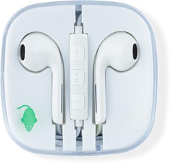 Greenmouse oortjes, 3,5 mm jack, wit 1 Stuk