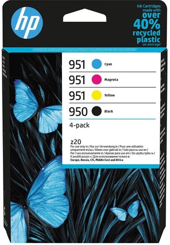 HP cartouche d'encre 950 en 951, 1.000 + 3 x 700 pages, OEM 6ZC65AE, 4 couleurs