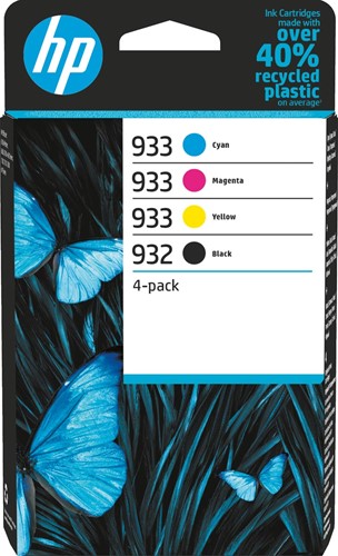 HP cartouche d'encre 932 en 933, 330 - 400 pages, OEM 6ZC71AE, 4 couleurs