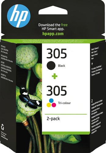 HP cartouche d'encre 305, 100-120 pages, OEM 6ZD17AE, 1 x noir et 1x 3 couleurs