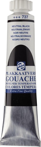 Talens gouache Extra Fine tube de 20 ml, noir neutre
