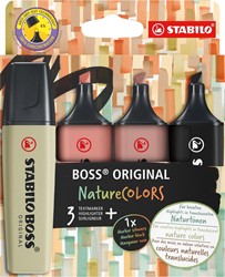 STABILO BOSS ORIGINAL NatureCOLORS surligneur, étui de 4 pièces, assorti