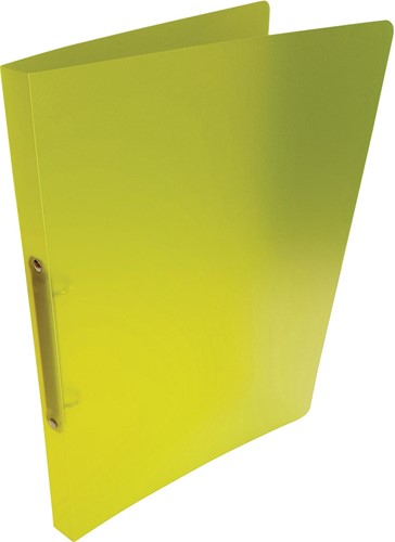 Alpha classeur à anneaux, pour A4, en PP, 2 anneaux de 16 mm, jaune transparent