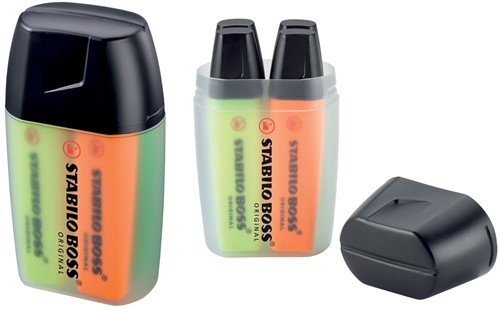 STABILO BOSS ORIGINAL surligneur, Big Box de 4 pièces en couleurs assorties 4 Stuk