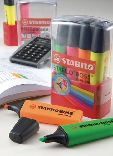 STABILO BOSS ORIGINAL surligneur, Desk set Parade de 4 pièces en couleurs assorties-2