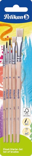 Pelikan set pinceaus, blister de 5 pièces, S613 F en nr 6 et 10 et S24 en nr 2, 4 et 6