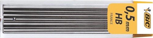 Bic criterium potloodstiften, 0,5 mm, HB, etui van 12 stuks