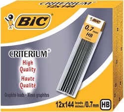 Bic criterium mines, 0,7 mm, HB, étui de 12 pièces
