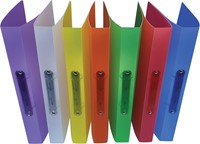 Alpha classeur à anneaux, pour ft A4, en PP, 2 anneaux de 25 mm, couleurs assorties tranparentes-3