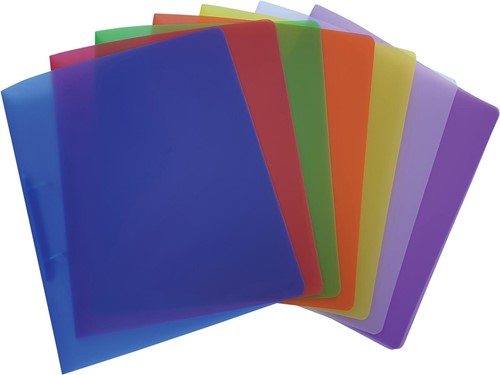 Alpha classeur à anneaux, pour ft A4, en PP, 2 anneaux de 25 mm, couleurs assorties tranparentes