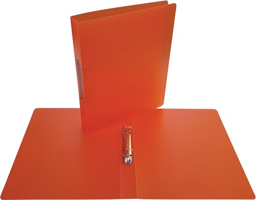 Alpha ringmap, voor ft A4, uit PP, 2 ringen van 25 mm, transparant oranje-3