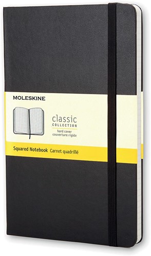 Moleskine notitieboek, ft 13 x 21 cm, geruit, harde cover, 240 bladzijden, zwart 1 Stuk