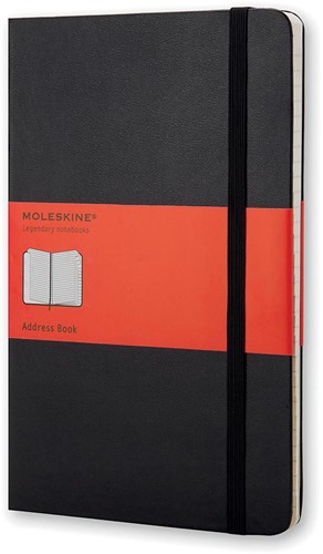 Moleskine adresboek, ft 13 x 21 cm, gelijnd, harde cover, 240 bladzijden, zwart 1 Stuk