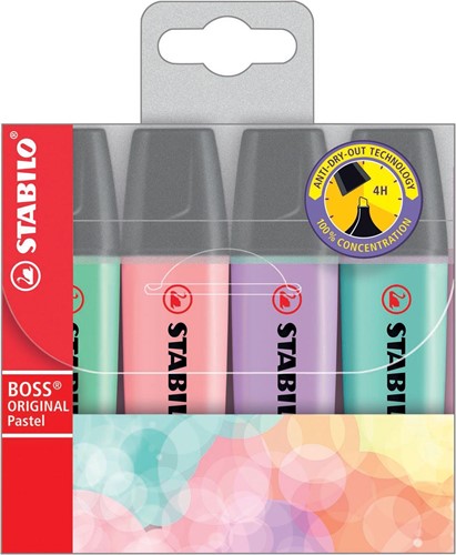 STABILO BOSS ORIGINAL Pastel surligneur, étui de 4 pièces en couleurs assorties 4 Stuk