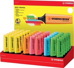 STABILO BOSS ORIGINAL markeerstift, display van 45 stuks in 6 geassorteerde kleuren