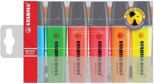 STABILO BOSS ORIGINAL surligneur, étui de 6 pièces en couleurs assorties 6 Stuk