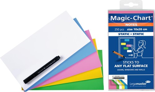 Legamaster Magic-Chart notes, 250 feuilles, ft 10 x 20 cm, assorti