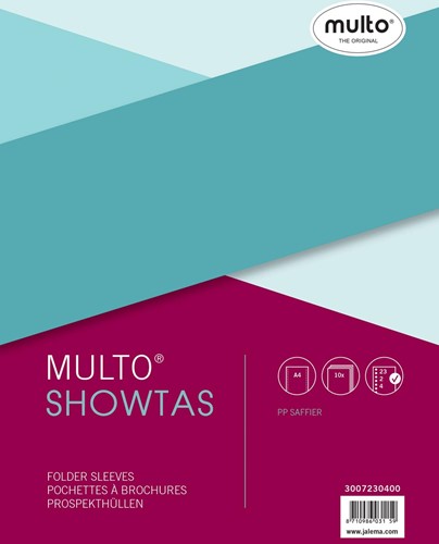 Multo pochette perforée ft A4, perforation 23 trous, 80 microns, grainée 10 Stuk