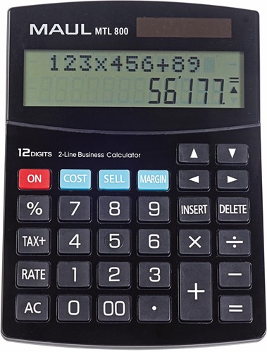 Maul calculatrice de bureau MTL 800, 2 lignes, noir