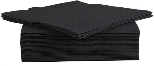 Cosy & Trendy servet, 38 x 38 cm, zwart, 40 stuks