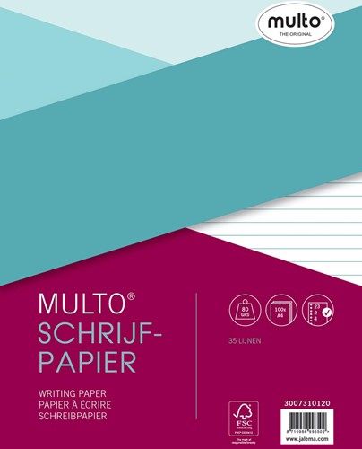 Multo 23-rings schrijfpapier van 100 vel, gelijnd 100 Vel